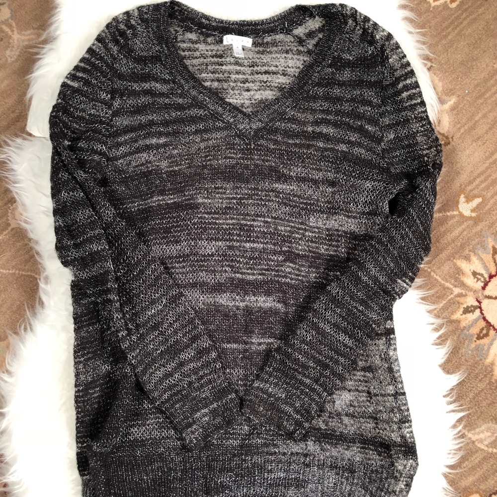 Sheer sweater black top